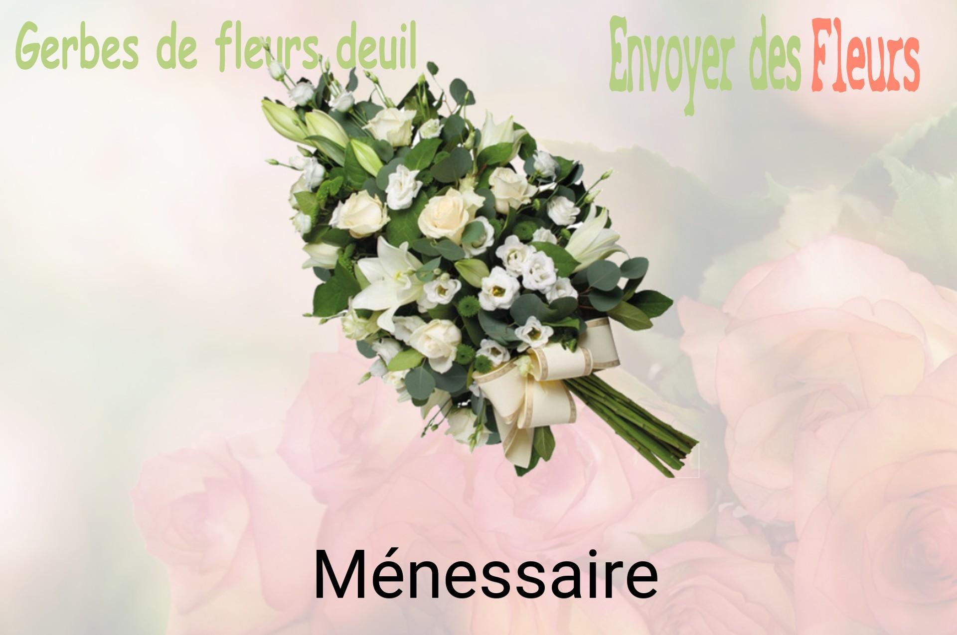 Gerbe de fleurs de deuil livrée à Ménessaire